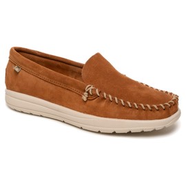 Minnetonka Women's Discover Classic Moccasin, Brown, Size 8