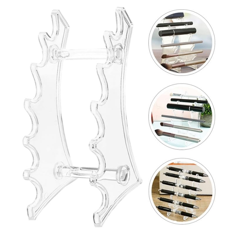 FOMIYES Transparent Acrylic Pen Holder for Desk, 2Pcs Eyeliner Eyebrow