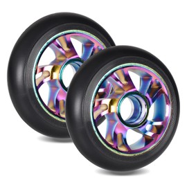 Scooter Spare Wheels 100mm Pro Stunt Scooter Wheels, Damping Scooter Replacement Wheels Scooter Accessories, Universal Scooter Wheels with Bearings for Razor/Apollo/Cox Swain Stunt Scooters
