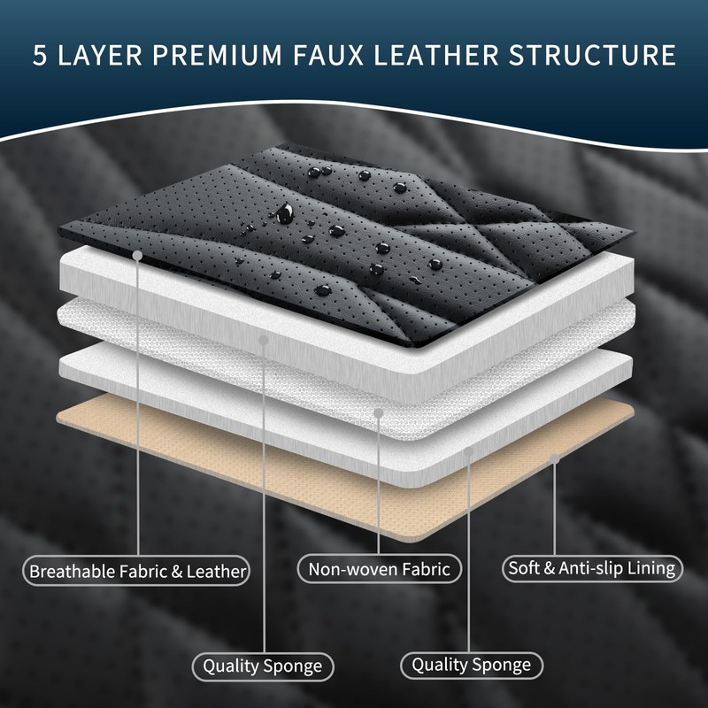 MINGBRON Seat Covers for Cars, Waterproof Seat Covers, Leather Car