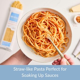 DeLallo Bucatini Pasta Noodles, 1 Pound Bag, (4 Pack), Imported Pasta from Italy, Bronze Cut, Kosher, Non-GMO