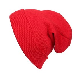 Cap911 Unisex Plain 12 inch Long Beanie - Many Colors Fire Red