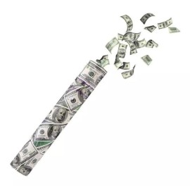 KFMX Cañon Bazuca Billetes 30 Cm Lanzador Dolares Casino Dinero