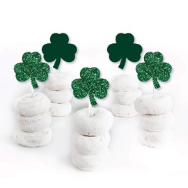 Big Dot of Happiness St. Patrick's Day - Dessert Cupcake Toppers - Saint Paddy's Day Party Clear Treat Picks - Set of 24