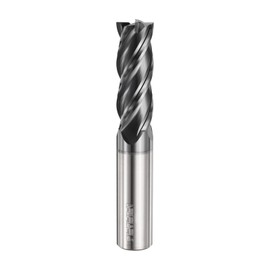 sourcing map Carbide Square Nose End Mill Bit 16mm Cut Dia 4 Flutes TiAlN Coated Milling Cutter for Hardened Steel Metal (16mm Shank 40mm Cut Length 100mm Long 45 Degree HRC53-55)