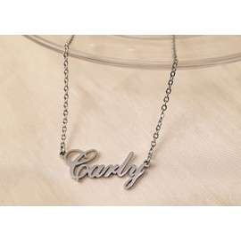 BeautyLiLi Silver Initial Pendant Necklaces Gifts for Valentine's Day Dainty Alex Name Necklace