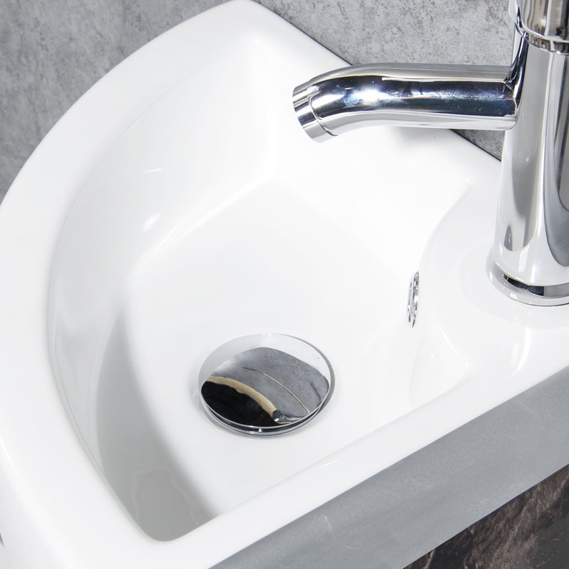 Small Bathroom Sink Wall Mounted Basin Triangle Corner Mini Sink