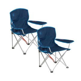 CORE Youth Quad Chair | Folding Chair with Cupholder for Indoor Home or Outdoor Camping | Perfect for Concert Seat, Sports, Beach, Travel & Picnic (Blue)