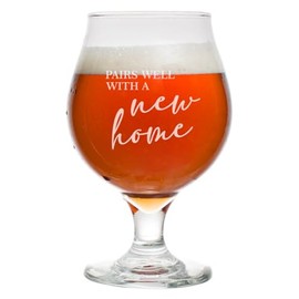 MIP 16 oz Belgian Beer Tulip Glass Stemmed Beer Glass Pairs Well With A New Home Housewarming New Homeowner