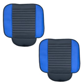 C.P.R. New Breathable PU Leather Seat Cushion Pad for Cars SUV Trucks Auto Office Chair (Front Pieces (2), Blue & Black)