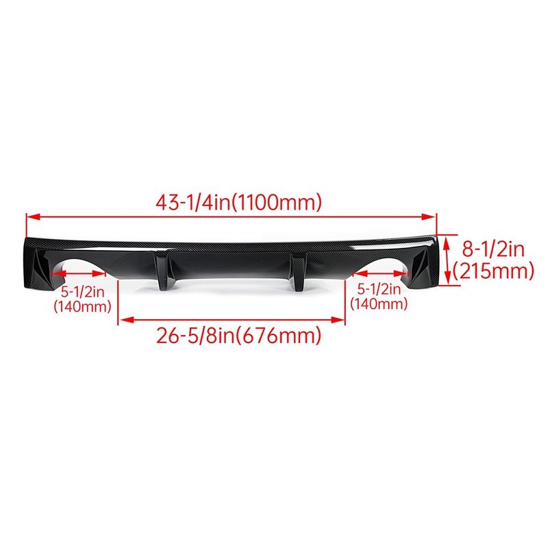 ECOTRIC Rear Bumper Diffuser Lip Compatible with 2003-2008 Nissan 350Z