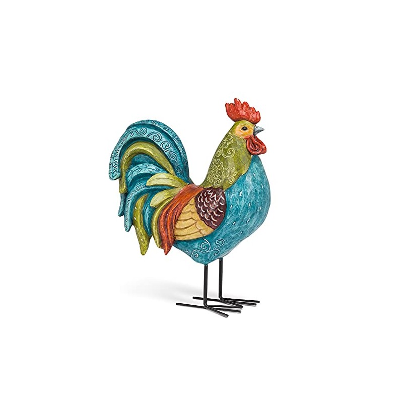 Abbott Collection 27-GALLO-220 Large Tall Colorful Rooster, Multi, 13.5"H