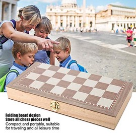 Hakeeta Ajedrez de 3 en 1 y Damas y Backgammon con Tablero Plegable portátil.Juego de Mesa, Gran tamaño para Viajar.