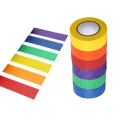 6 Pack Colored Masking Tape,Colored Masking Tape 13 m Per Roll, Colorful Paper DIY Decorative Stickers Tape Fun Rainbow Masking Tapes for School, Office, Home, Arts & Crafts, Labeling, Coding