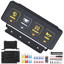 MNJ MOTOR 4 Gang Wireless Switch Panel - Multifunction Remote Control Offroad Switch Panel, Toggle Switch with 4 Modes Memory Function Circuit Control Relay System Box for Truck SUV ATV UTV Car