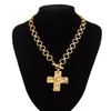 tanguan Gold Chunky Cross Necklace for Women Statement Cross Pendant