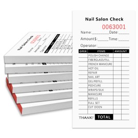 6 Pack Nail Spa Salon Sales Book Guest Checks Pad 2.76x5.12 Inch Beauty Salon Receipt Ticket Book Nail Order Barbershop Supplies for Salon Barber Shop(100 Sheets per Book)