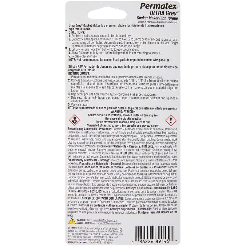 Permatex 82194 3 Oz Ultra Grey Gasket Maker