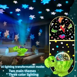 Dinosaur Projector lamp, Dinosaur Toys, Projector Night Light for Kids Bedroom, Birthday Gifts, Boys' and Girls' Toy Atmosphere lamp, Chirstmas Stocking Stuffers Gifts for 3-10 Year Olds Kids (Green)