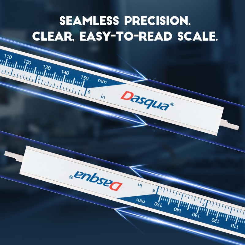 Dasqua 6” IP54 Digital Caliper, Stainless Steel Water-Resistant Precision Measuring