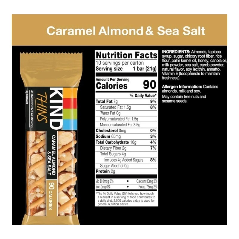 KIND THINS Caramel Almond & Sea Salt, Gluten Free, 100