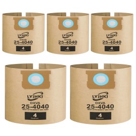 5 Pack DXVA25-4040 Vacuum Bags for DEWALT 4 Gallon Wet/Dry Vacuum, Disposable Shop Vac Bags, Dust Collection Bag ReplacementColor: Tan