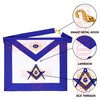 Masonichub Masonic Master Mason Apron 100% Lambskin White Leather Blue