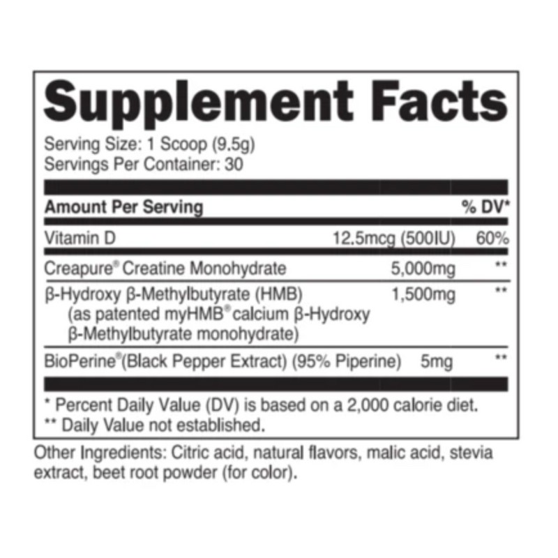 HMB Transparent Labs - Creatine Monohydrate HMB Powder Muscle Strength