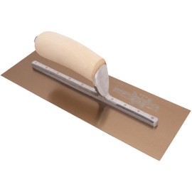 MARSHALLTOWN PermaShape Finishing Trowel, 12 x 4 Inch Flat Golden Stainless Steel Concrete Tool, Made in the USA, 62GSFP