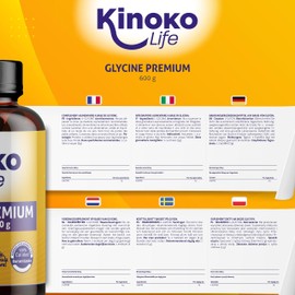 Premium GLYCIN | 600 g | 100% Pure | Crystallized | No Nanoparticles | Suitable for Vegans | Collagen Regenerator | Prevents Muscle Injuries | Promotes Restful Sleep | Non-GMO