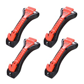 JurciCat Pack of 4 Emergency Hammer, Car Emergency Hammer with Seat Belt Cutter, Window, Emergency Hammer, Emergency Hammer, Safety Hammer for Car, Bus, Car, Truck, Easy and Quick to Use