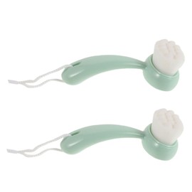 NOLITOY 2pcs Cleansing Brush Exfoliating Brush Lip Exfoliator Brush Face Tools for Skincare Facial Mask Brush Face Exfoliator Scrubber Dry Brush Face Light Green Artificial Fiber