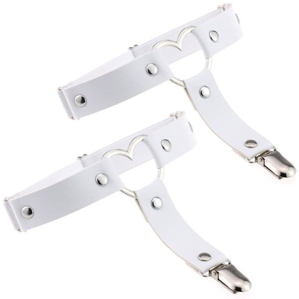 Adove Women Adjustable Leather Thigh Garter, Heart Shaped Leg Garter