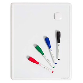 U Brands Contempo Magnetic 11” x 14” Dry Erase Board Bundle, 1 Board + 4 Markers + 1 Magnet