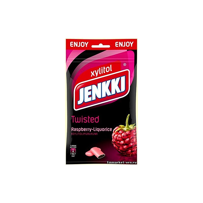 Jenkki Enjoy Twisted Raspberry - Licorice - Finnish - Xylitol