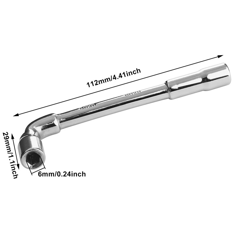Piutouyar 6mm Metric L Shaped Angled Hex Socket Wrench, Double-Head