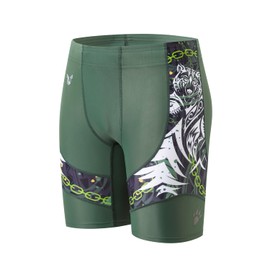 HUGE SPORTS Men's Swim Jammers Compression Swimming Trunks Shorts Athletic Jammers Endurance for Men (Bear,M)