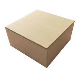 BJDesign Square Tatami Bench and Raised Platform Unit | Japanese Style Igusa Rush Grass Top | Wood Grain White, 24x24x11.6in | Easy Assembly, Durable | 1 Set