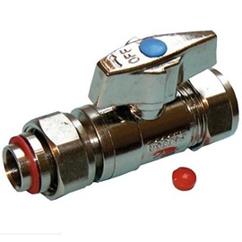 15mm Straight Chrome Service Valve with Butterfly Handle