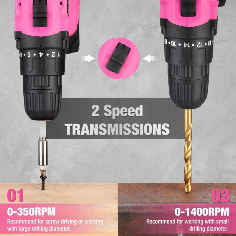 ValueMax Cordless Drill Driver Set Magnetic w/Keyless Chuck 18+1 Torque