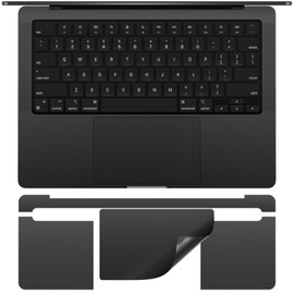 CaseBuy Palm Rest Protector Vinyl Skin Stickers(3 in 1) for 2025 2024 2023 MacBook Pro 14 inch M5 M4 M3 Pro/Max A3434 A2918 A2992 A3401 A3112 A3185 with Touch-ID Scratch-Resistant Cover -Space Black