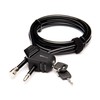 EyezOff Adjustable Cable Lock, Double-Loop Function, 2 Keys, 8mm x