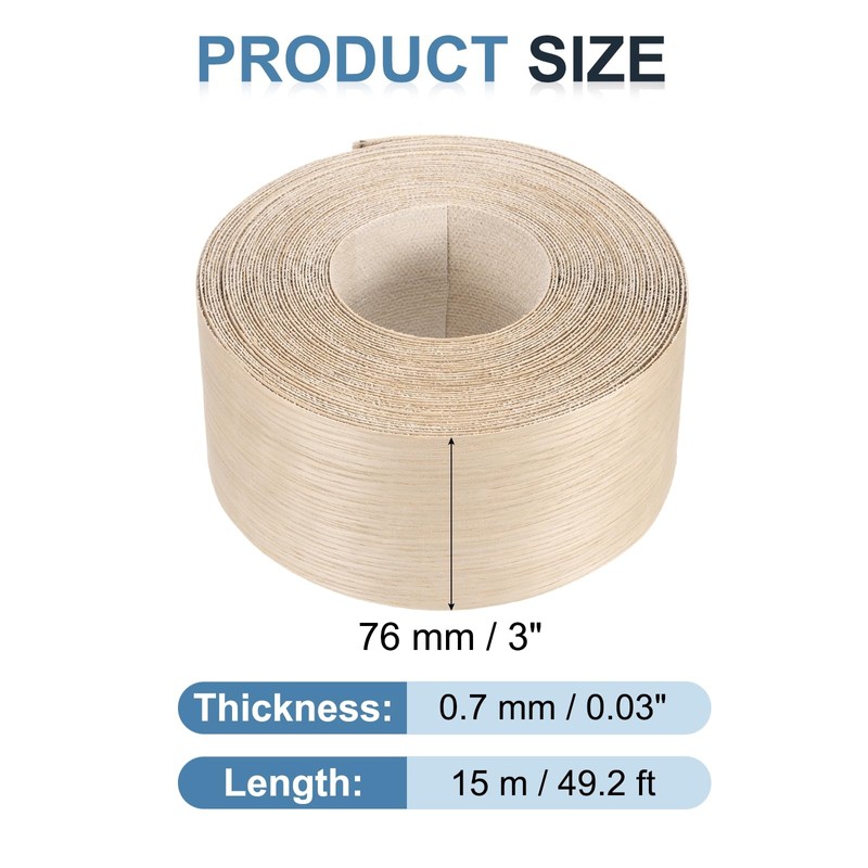 PATIKIL White Oak Edge Banding, 3 inch x 49.2 ft