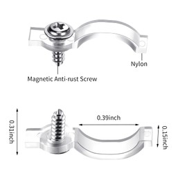 Boao 100 Pack Christmas LED Strip Light Mounting Brackets Fixing Clips One Side LED Light Clamps with Screws for 10 mm Wide