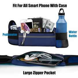 Running Belt Waist Packs,Workout Fanny Pack,Ultra Light Bounce Free Waist Pouch Fitness Workout Belt Sport Waist Pack for Women Men,Adjustable Waistband Bag for All Kinds of Phone (Navy blue)