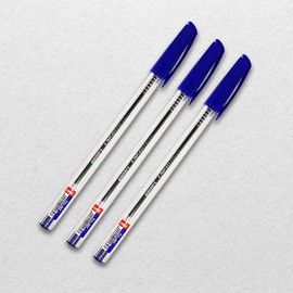 Cello Tri-Jet Ballpoint Pens Extra Grip Medium Point Biros (1.0 mm) - Blue Pens, Pack Of 10