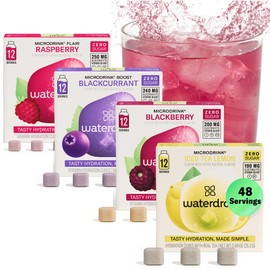 Waterdrop Hydration Cubes with Vitamin C, B Vitamins and Electrolytes, 4 Flavor Electrolyte Variety Pack, Flavored Water Enhancer Cubes for Still & Sparkling Water, Low Calorie, Sugar Free, 48 Count