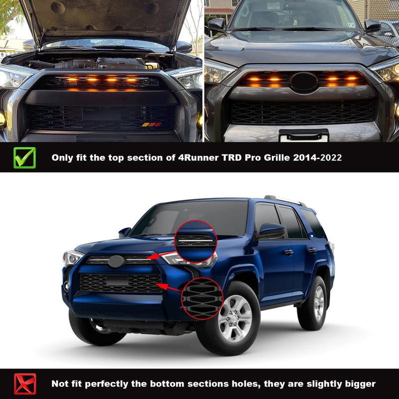 SEVEN SPARTA 4 PCS Grill Led Lights Compatible with Toyota
