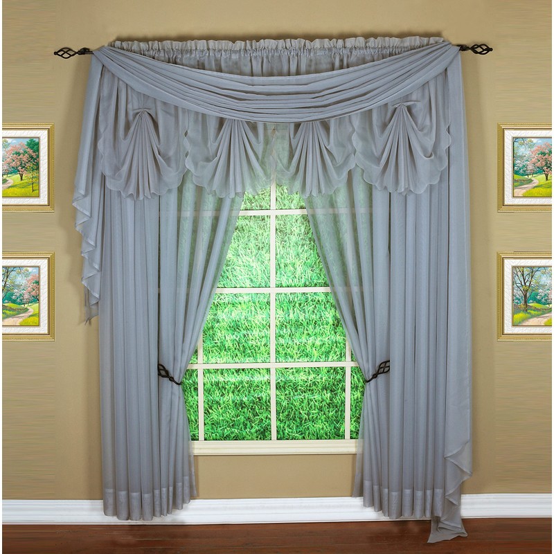 Today's Curtain Emelia Original Voile Fan Insert, Grey, 30" W