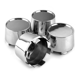 Wheel Center Caps, Outer Diameter 2.5 inches (63 mm), Inner Diameter 2.3 inches (59 mm), Set of 4, Center Cap, Chrome Silver, ABS Car Wheel Center Cap, Hub Cap, Simple DIY
